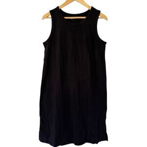 NWOT American Giant Womens Racer Tank Dress Black Oversized Midi Casual Sz Small
